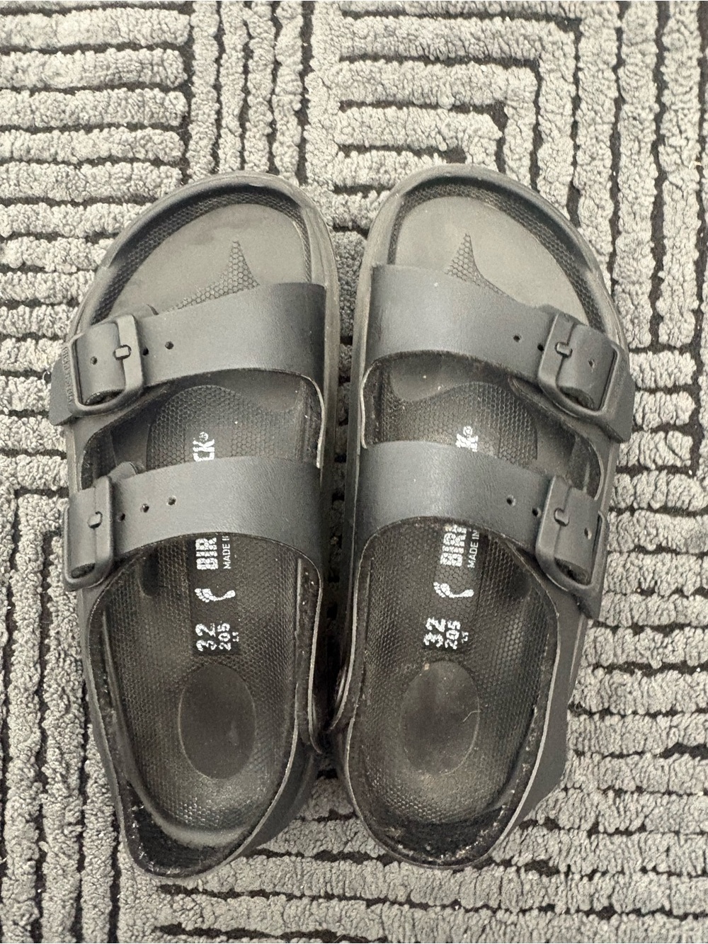 Birkenstock Kids Black Two-Buckle EVA Sandals